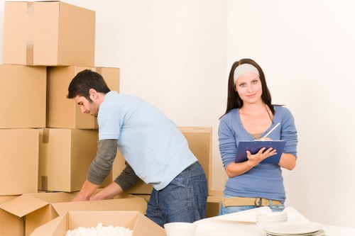 Packed boxes and household items prepared for small removals in Barnes