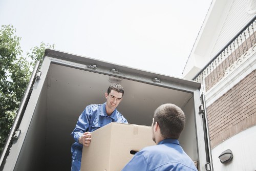 Storage unit area with clear pathways and safety signage
